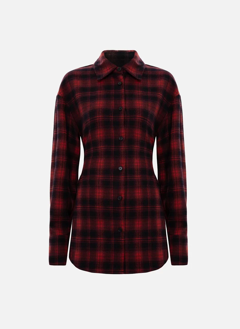 Lichi Flared checked shirt