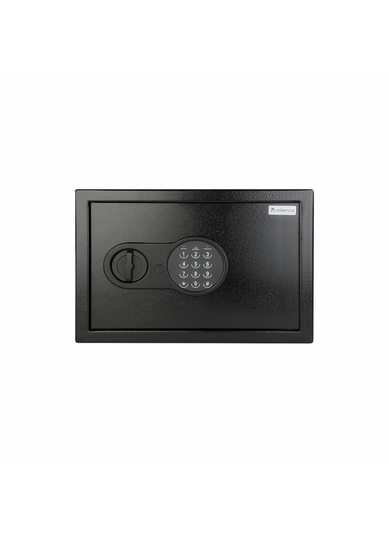 VALENCIA Valencia Crux 200 Digital Safe Locker for Home Office Hotels 9L Pin Code Knob Access Manual Key Intrusion Alarm Light Indicators Steel Body Easy Mounting Black  - Image 1