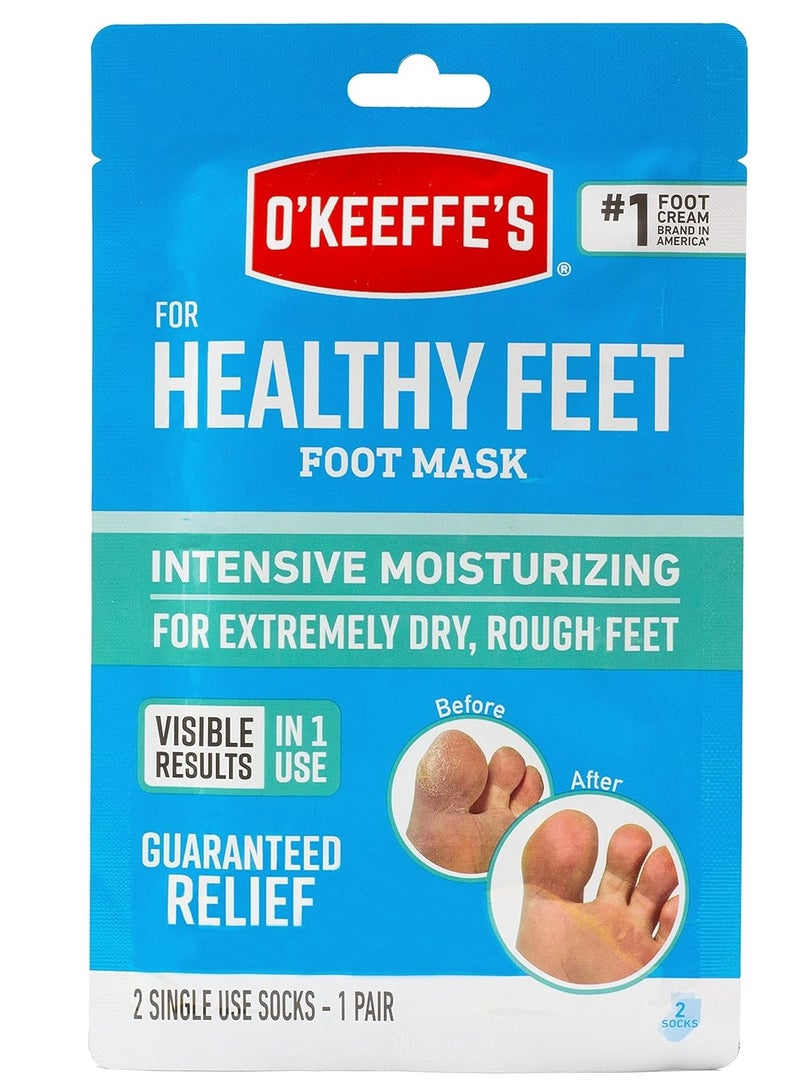 O'Keeffe's O'Keeffe's for Healthy Feet Intensive Moisturizing Foot Mask; Guaranteed Relief for Extremely Dry; Rough Feet; One Pair Single-Use Hydrating Foot Mask Socks; (Pack of 4) - Image 2