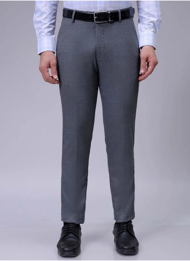 The Indian Garage Co Men Slim Checked Grey Trouser