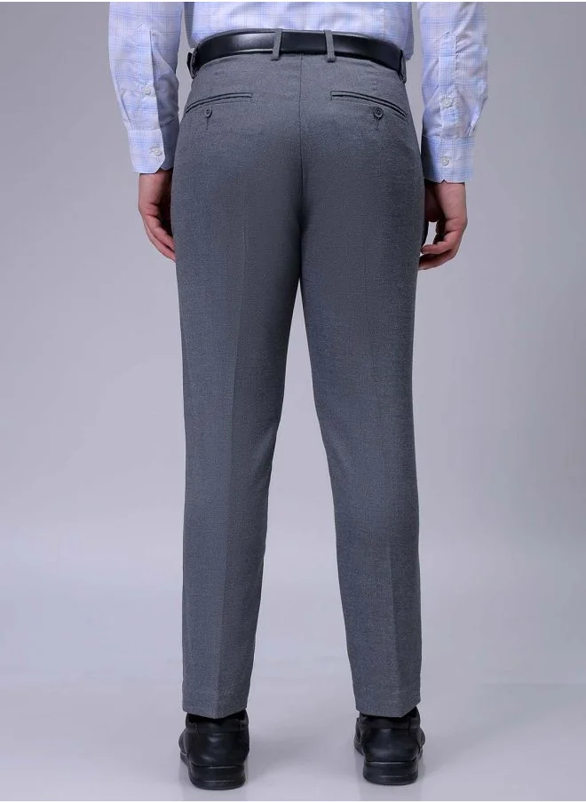 The Indian Garage Co Men Slim Checked Grey Trouser