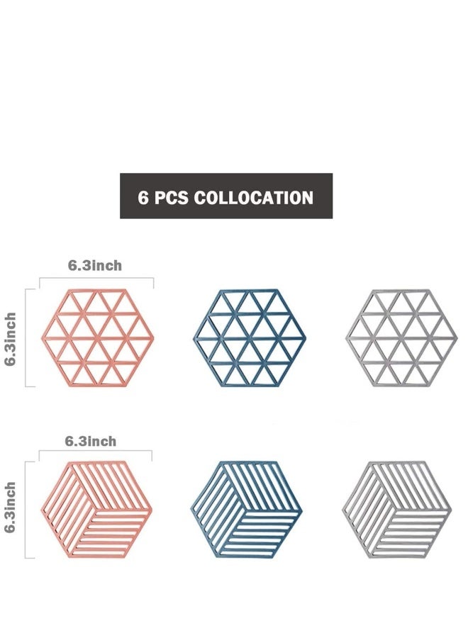 8 Pack Premium Silicone Trivet Mats Multipurpose Hot Pot Holders Trivets for Hot Pots and Pans Hot Pads Thick Countertop Mat for Hot Dish Non-Slip and Heat Resistant - Image 3