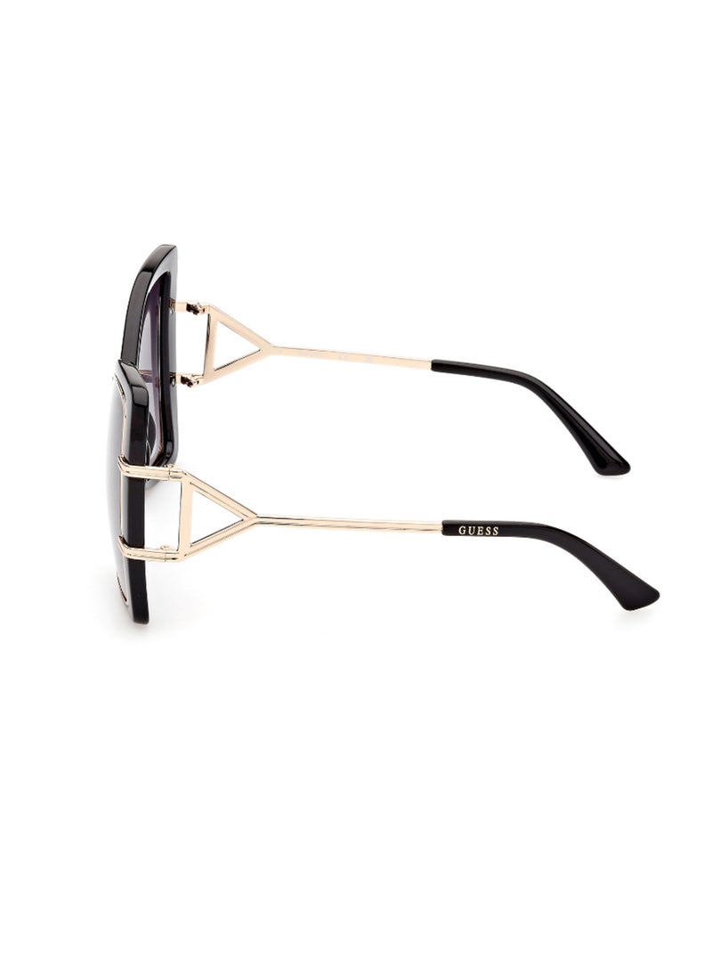 GUESS Women's UV Protection Butterfly Shape Sunglasses - GU785301B58 - Lens Size: 58 Mm - Shiny Black  - Image 2