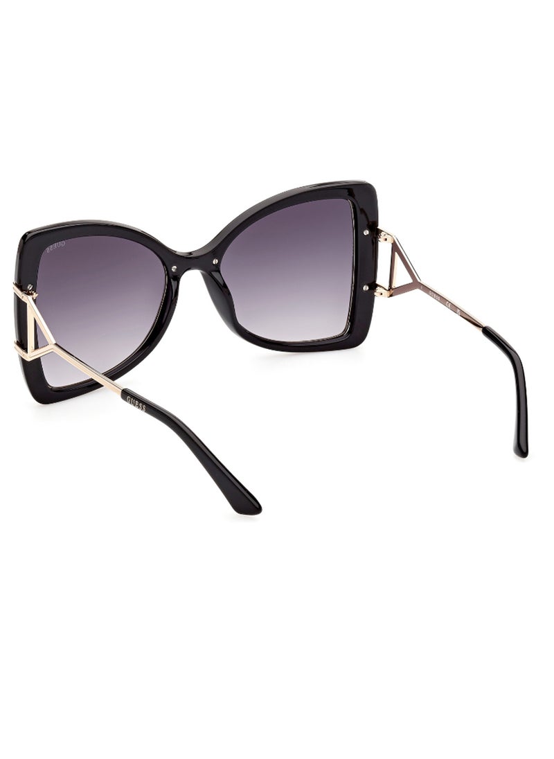 GUESS Women's UV Protection Butterfly Shape Sunglasses - GU785301B58 - Lens Size: 58 Mm - Shiny Black  - Image 3