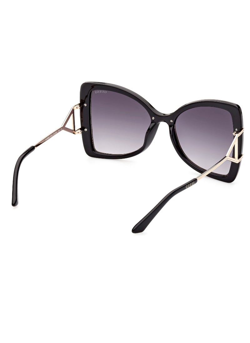 GUESS Women's UV Protection Butterfly Shape Sunglasses - GU785301B58 - Lens Size: 58 Mm - Shiny Black  - Image 5