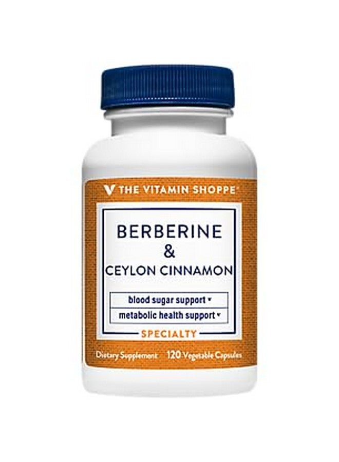 The Vitamin Shoppe بيربرين وقرفة سيلان تدعم صحة سكر الدم والتمثيل الغذائي (120 كبسولة نباتية) - Image 1