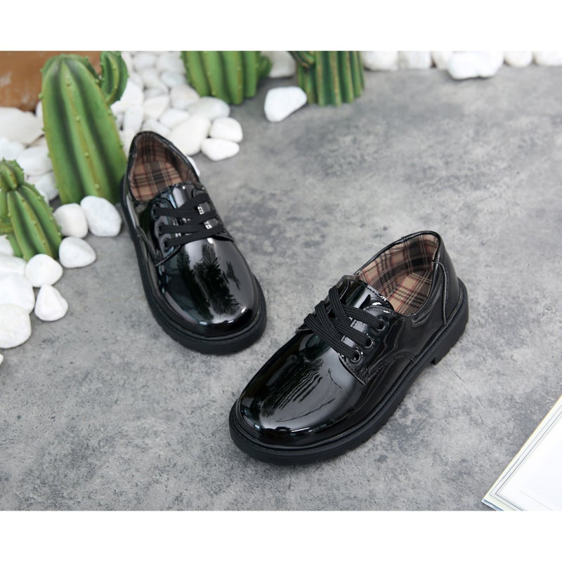 Shoelace Tie Buckle Black Etiquette Children'S Shoes Students School Boys Performance Small Leather Shoes Boys Leather Shoes - Image 4