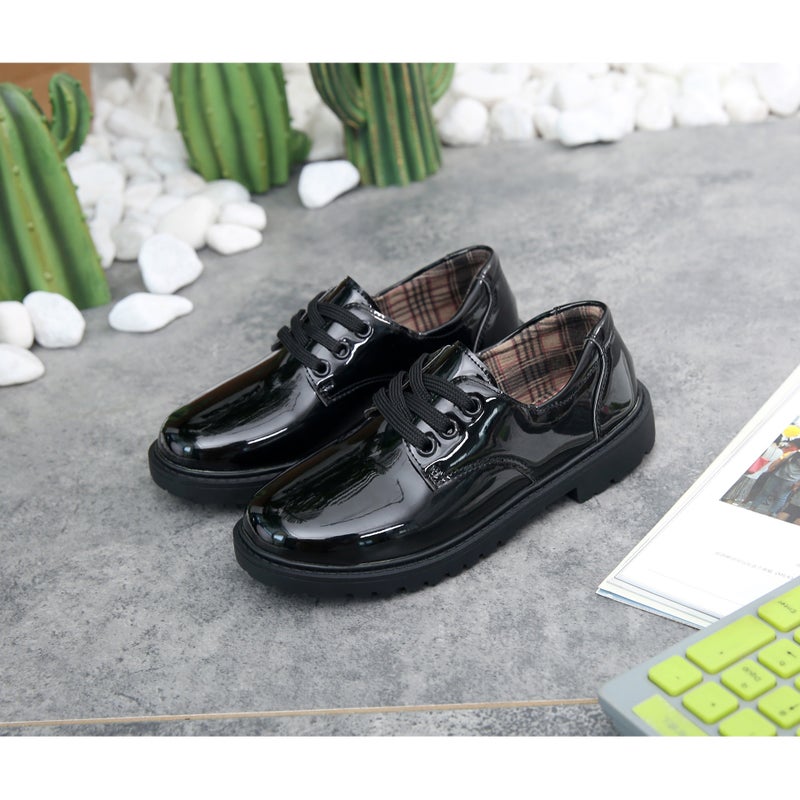 Shoelace Tie Buckle Black Etiquette Children'S Shoes Students School Boys Performance Small Leather Shoes Boys Leather Shoes - Image 3
