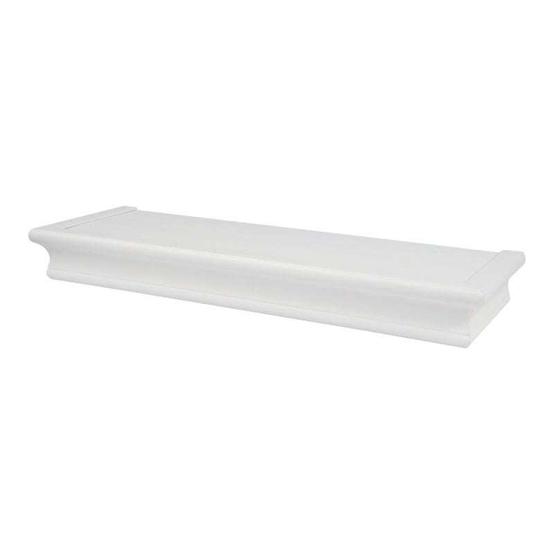HIGH & MIGHTY 515604 Decorative 18" Floating Shelf Holds up to 15lbs, Easy Tool-Free Dry Wall Installation, Beveled, White - Image 5