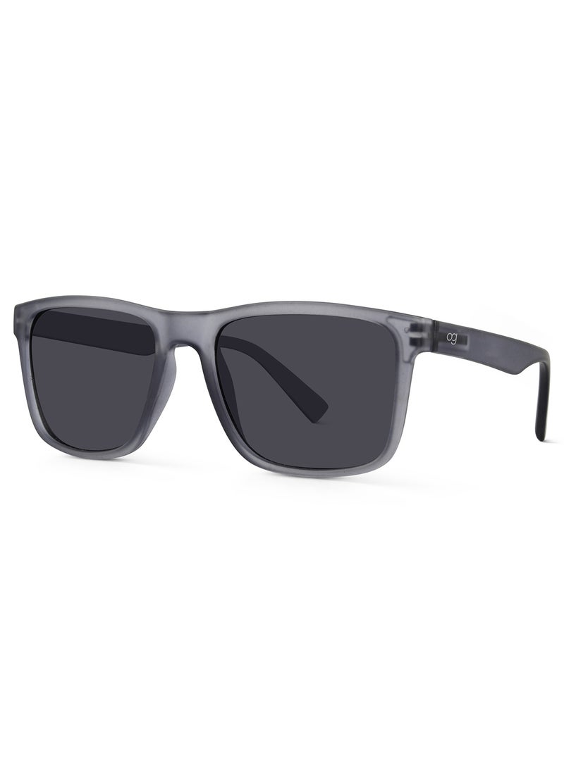 Woggles Matte Grey Polarized Square Sunglasses  - Image 2