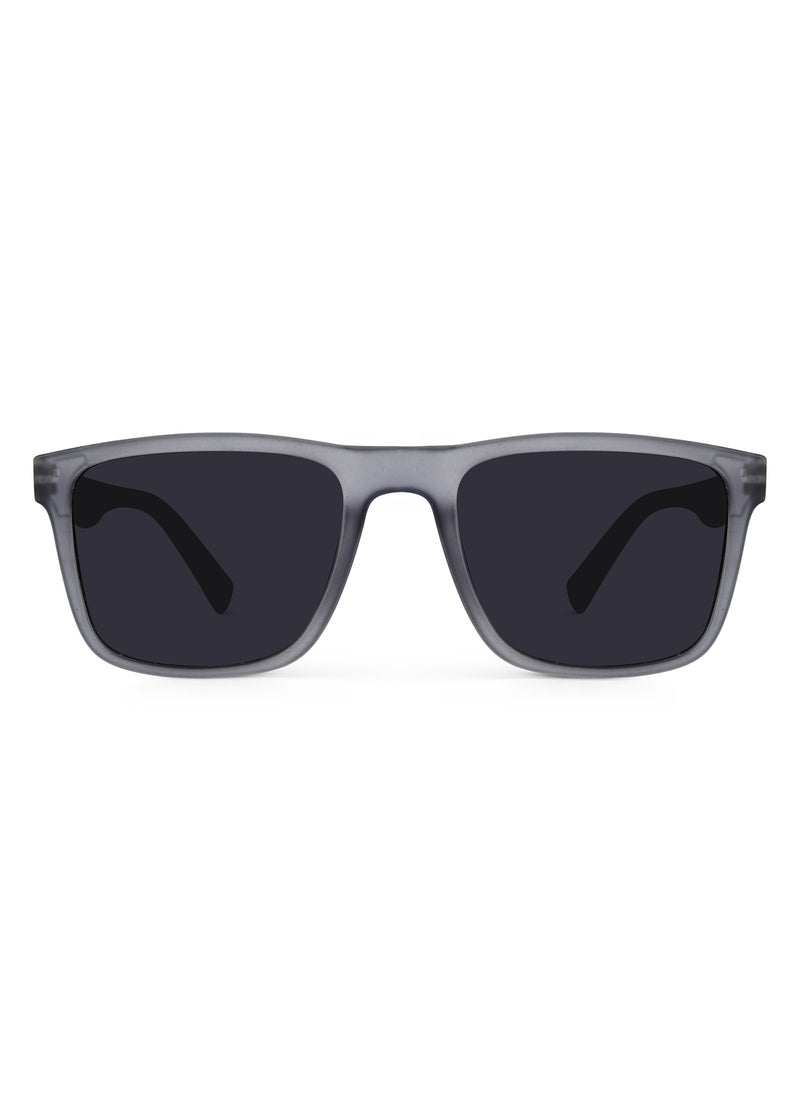 Woggles Matte Grey Polarized Square Sunglasses  - Image 5
