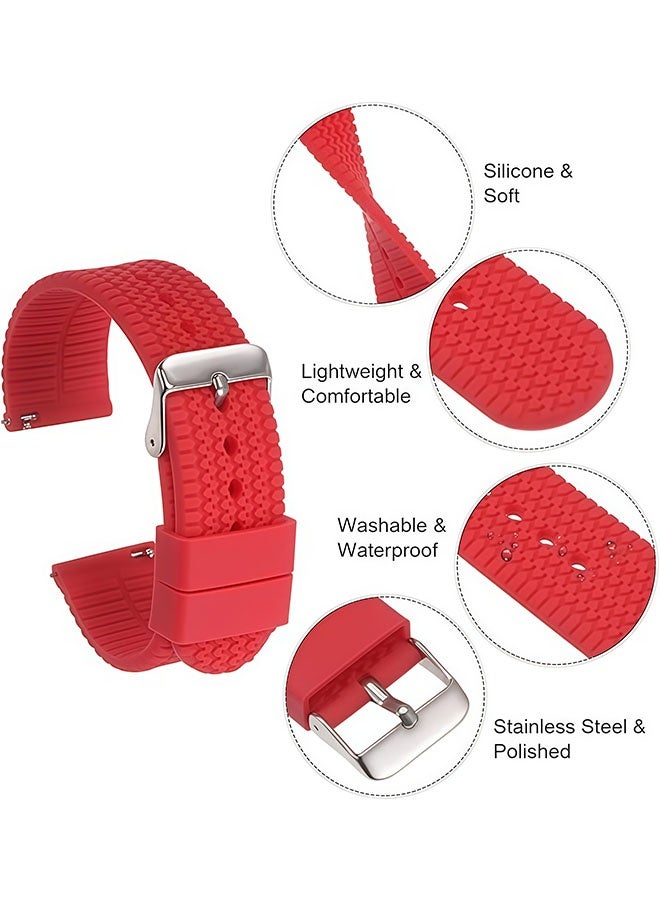 22mm Quick Release Silicone Strap - Compatible with Garmin Fenix 7 | Fenix 6 Pro | Fenix 5 Plus | Forerunner 945 | Approach S60, Durable Sport Band Men Women(Red) - Image 3
