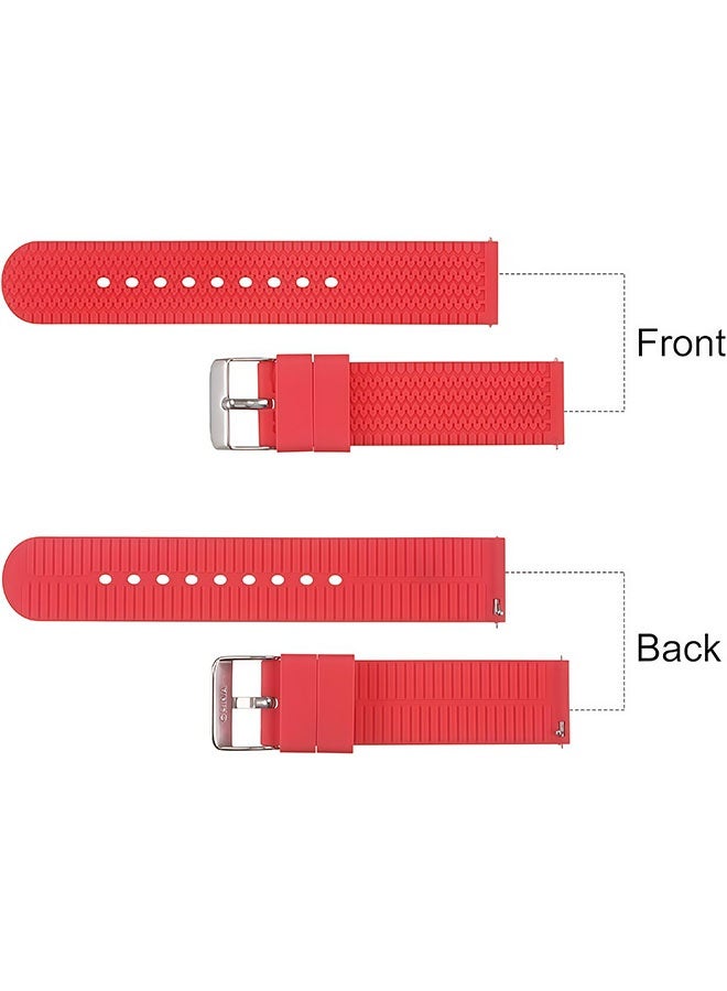 22mm Quick Release Silicone Strap - Compatible with Garmin Fenix 7 | Fenix 6 Pro | Fenix 5 Plus | Forerunner 945 | Approach S60, Durable Sport Band Men Women(Red) - Image 5