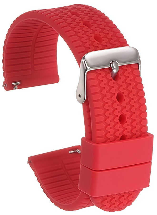 22mm Quick Release Silicone Strap - Compatible with Garmin Fenix 7 | Fenix 6 Pro | Fenix 5 Plus | Forerunner 945 | Approach S60, Durable Sport Band Men Women(Red) - Image 2