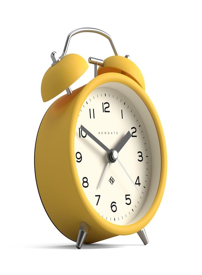 NEWGATE® Charlie Bell Echo Alarm Clock | Modern take on Classic Twin Bell Clock | Yellow | Easy to Read Numbers | Ideal for Bedside, Desk or Shelf | Modern Retro Bedroom & Office Accessory - Image 2