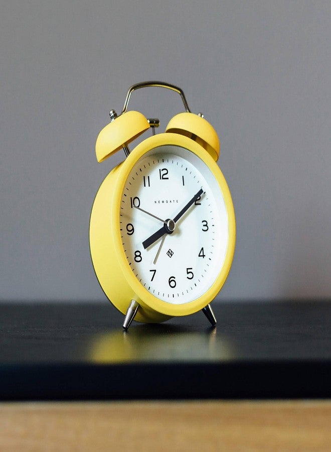 NEWGATE® Charlie Bell Echo Alarm Clock | Modern take on Classic Twin Bell Clock | Yellow | Easy to Read Numbers | Ideal for Bedside, Desk or Shelf | Modern Retro Bedroom & Office Accessory - Image 5