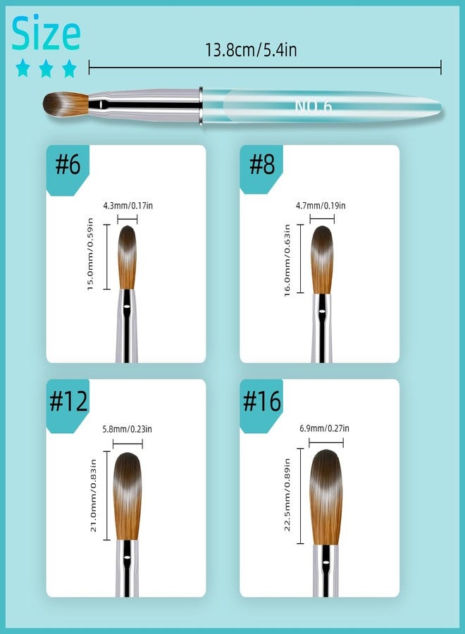 MAGIC ARMOR Acrylic Nail Brush Set - 4pc Kolinsky Nail Art Brushes for Acrylic Powder Application, Extension & Carving - Image 2