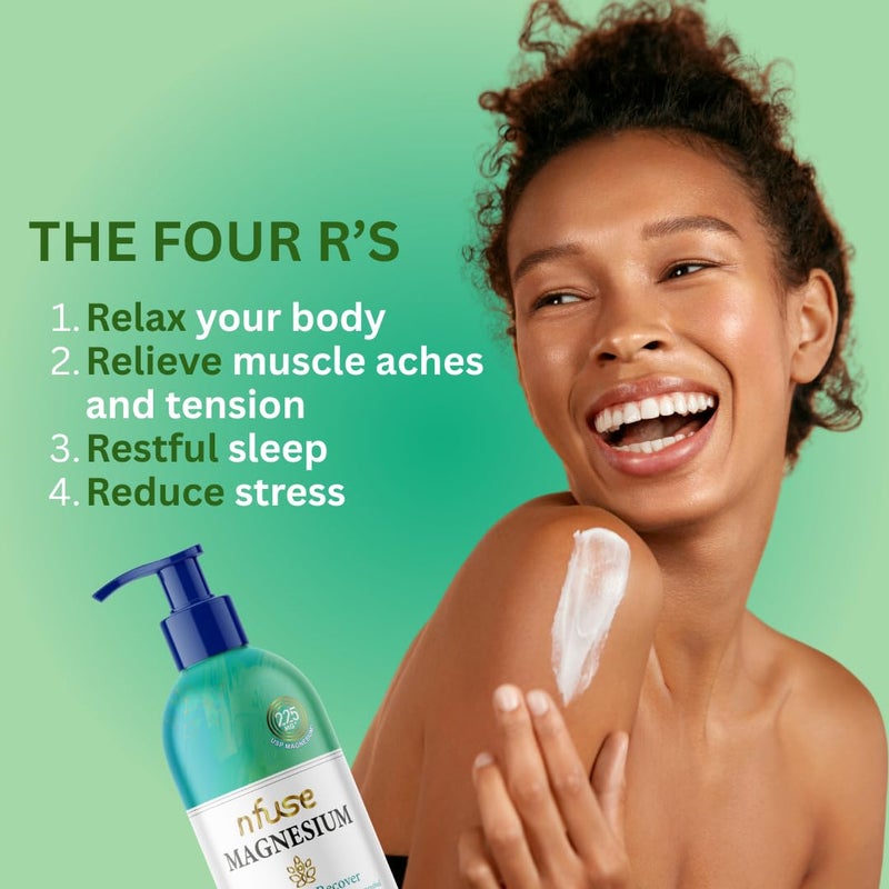 nfuse Magnesium Lotion | 100% Pure Magnesium Chloride USP Grade | Calming Magnesium with Eucalyptus Essential Oils and Menthol (8 oz) - Image 5