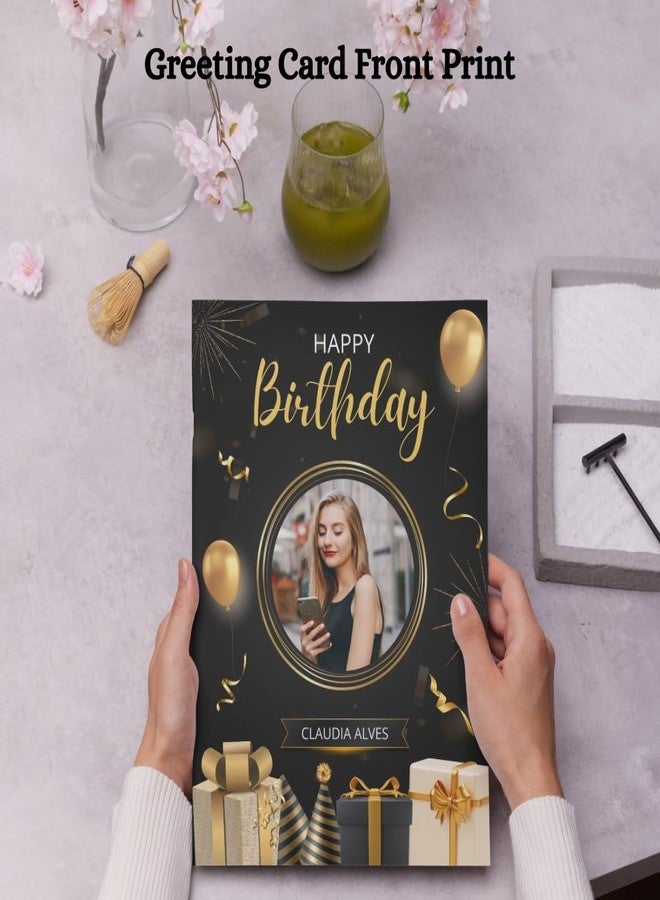 AanyaCentric 9.5x13inch Customised Photo Printed Birthday Greeting Card Personalised Card For Friends, Wife, Husband, Boyfriend, Girlfriend, Son, Daughter - Image 4