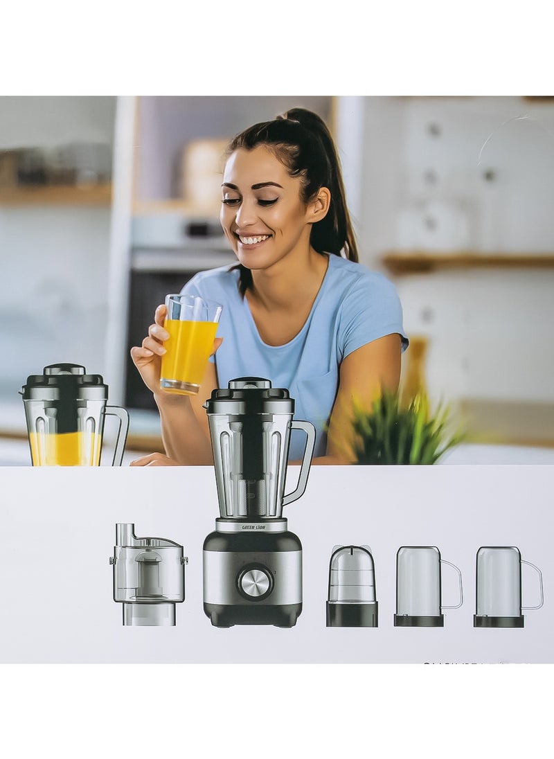 GREEN LION 600 Watts 6-in-1 Blender with 1.8 Litres Capacity and Unbreakable Jar Green Lion - Silver & Black  - Image 2