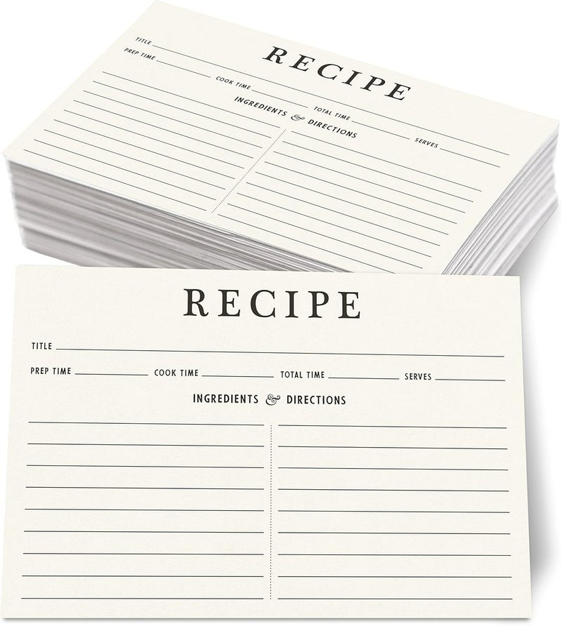 Neatz Classic Recipe Cards, 4x6 Inches, 50 Count, Double Sided. Thick Card Stock. Perfect for Recipe Box & Binder - Image 1