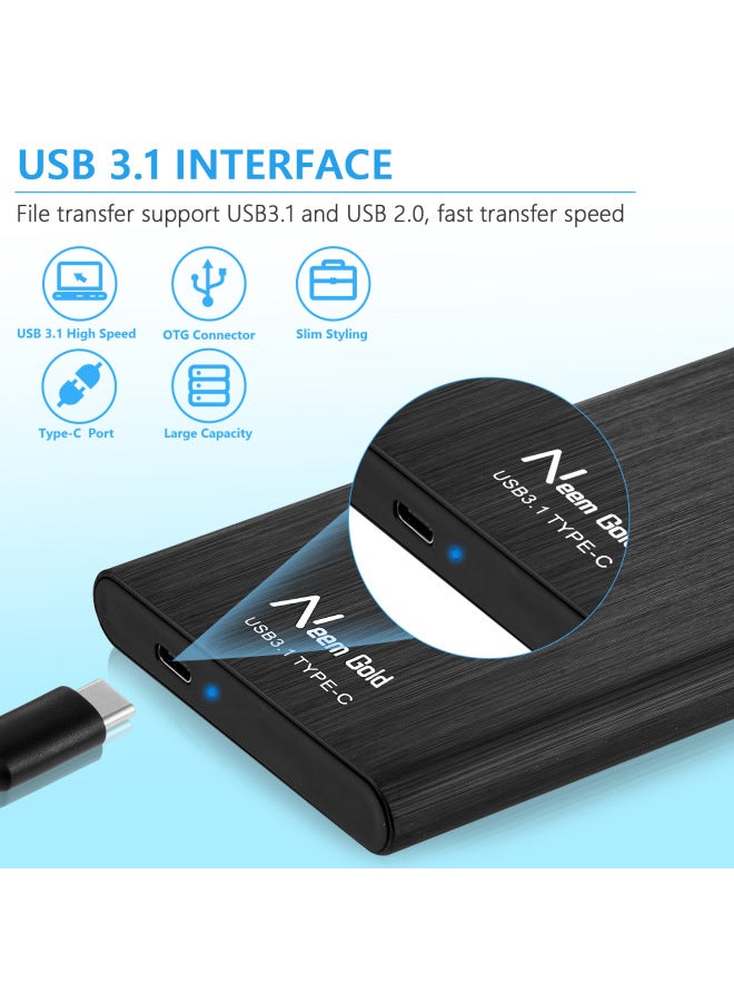 Neemgold High Speed Mobile Hard Disk USB3.1 Type-c 320GB/500GB/750GB Manufacturer-Capacity:16TB-Interface:Black - Image 2
