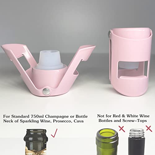 HYZ Champagne Stoppers - Stainless Steel Sparkling Wine Bottle Stopper with Pure Silicone Air Tight Seal - Professional Wine Saver for Champagne，Prosecco and Cava (2Pack Pink) - Image 3