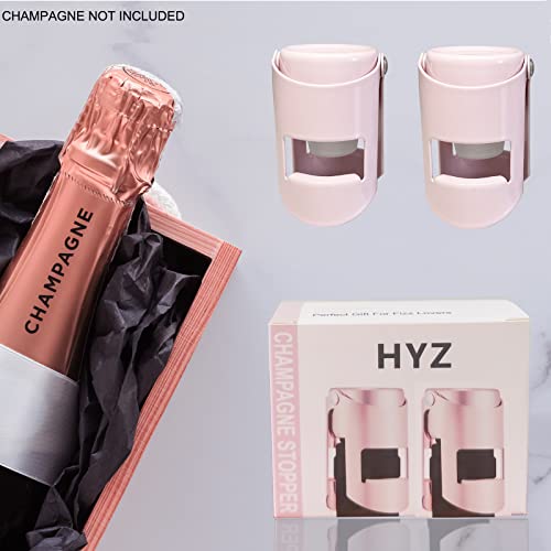 HYZ Champagne Stoppers - Stainless Steel Sparkling Wine Bottle Stopper with Pure Silicone Air Tight Seal - Professional Wine Saver for Champagne，Prosecco and Cava (2Pack Pink) - Image 5