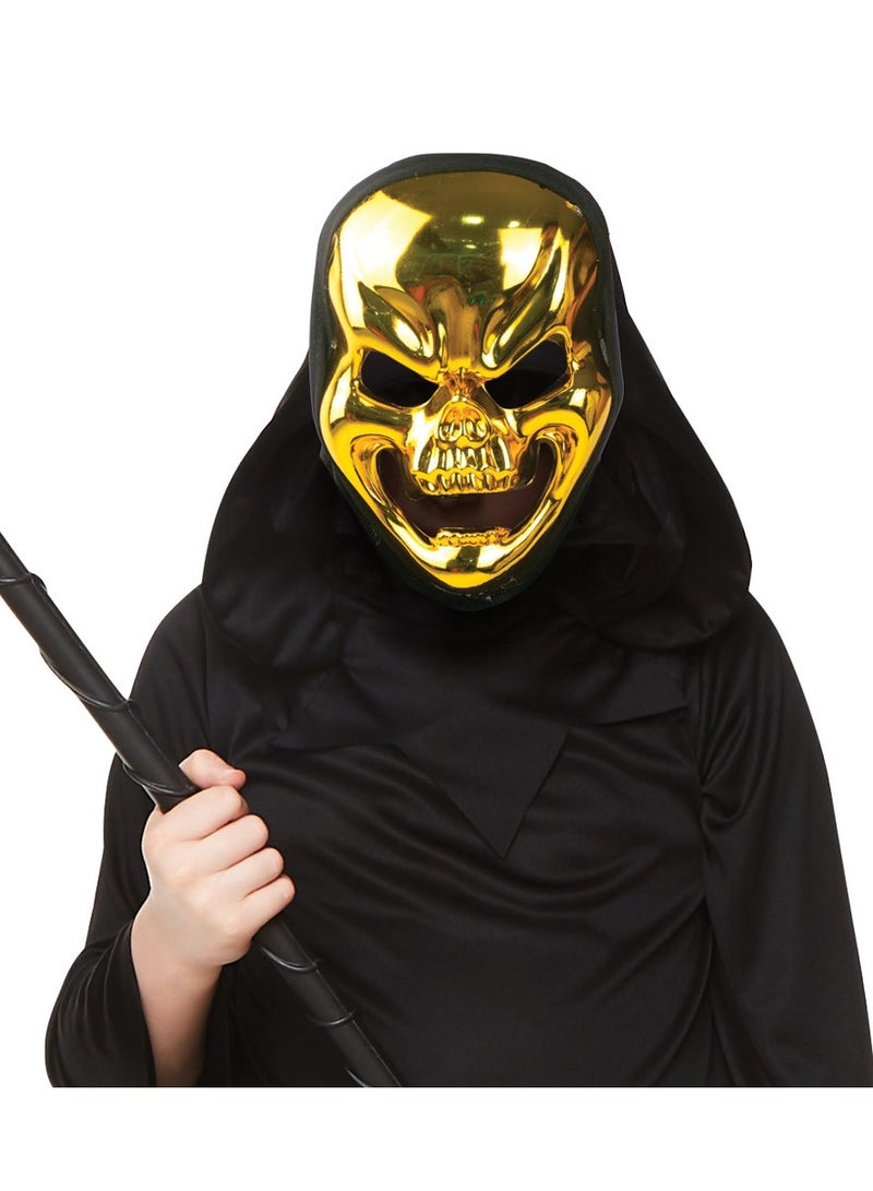 MAD TOYS Gold Skull Mask for Halloween Costume Accessories Realistic Spooky Design, Perfect for Trick-or-Treat, Theme Parties, and Roleplay, Kids and Adult - Image 4