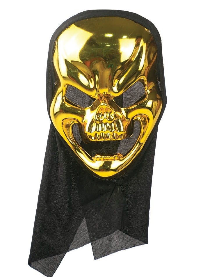 MAD TOYS Gold Skull Mask for Halloween Costume Accessories Realistic Spooky Design, Perfect for Trick-or-Treat, Theme Parties, and Roleplay, Kids and Adult - Image 1