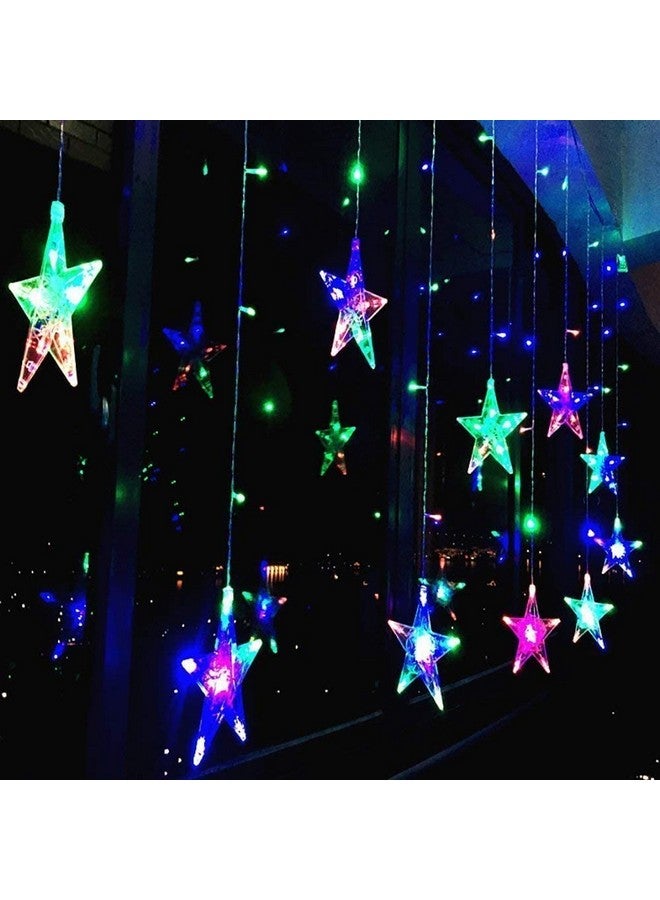 MIRADH 12 Stars 138 Led 8 Mode Controller Curtain String Lights Led Lights for Home Decoration, Diwali Lights for Decoration for Home, led Strip Lights, Fairy Lights RGB (Multicolor) (MRD-Star-6+6-M) - Image 1