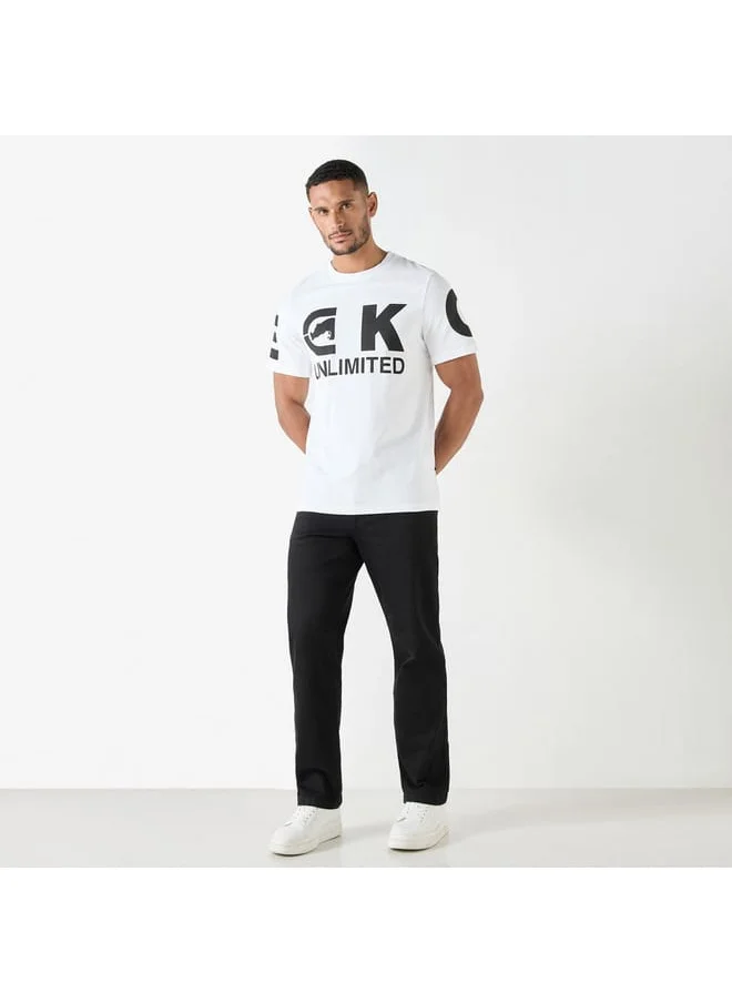 Ecko Unltd. Ecko Unltd Typographic Print Crew Neck T-shirt with Short Sleeves