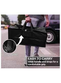 shalimar Shalimar Large Capacity Travel Bag-Storage Bag-Move-in Bag-Duffel Bag Strong Durable Foldable & Water-Resistant - Pack of 1 - Black - 62.23 L x 30.48 W x 35.56 H  - Image 2