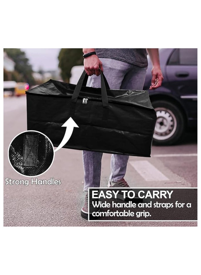 shalimar Shalimar Large Capacity Travel Bag-Storage Bag-Move-in Bag-Duffel Bag Strong Durable Foldable & Water Resistant - Pack of 1 - Black - 62 L x 30 W x 35 H  - Image 2