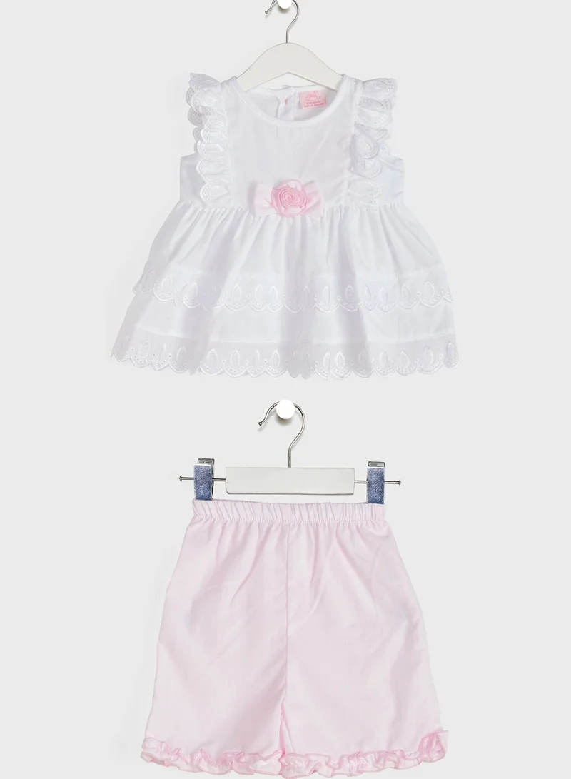 rock a bye baby Infant Broderie Print Top & Shorts Set