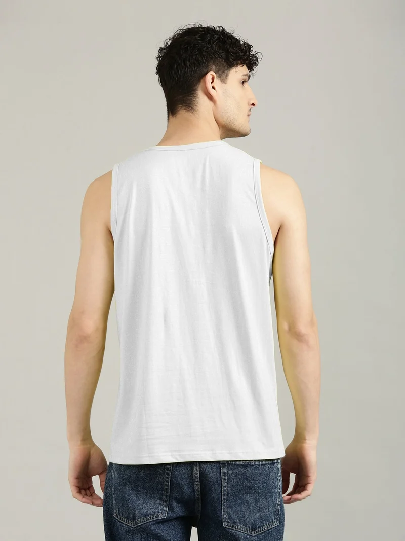 Joven Grey Cotton Slim Fit Vest for Men