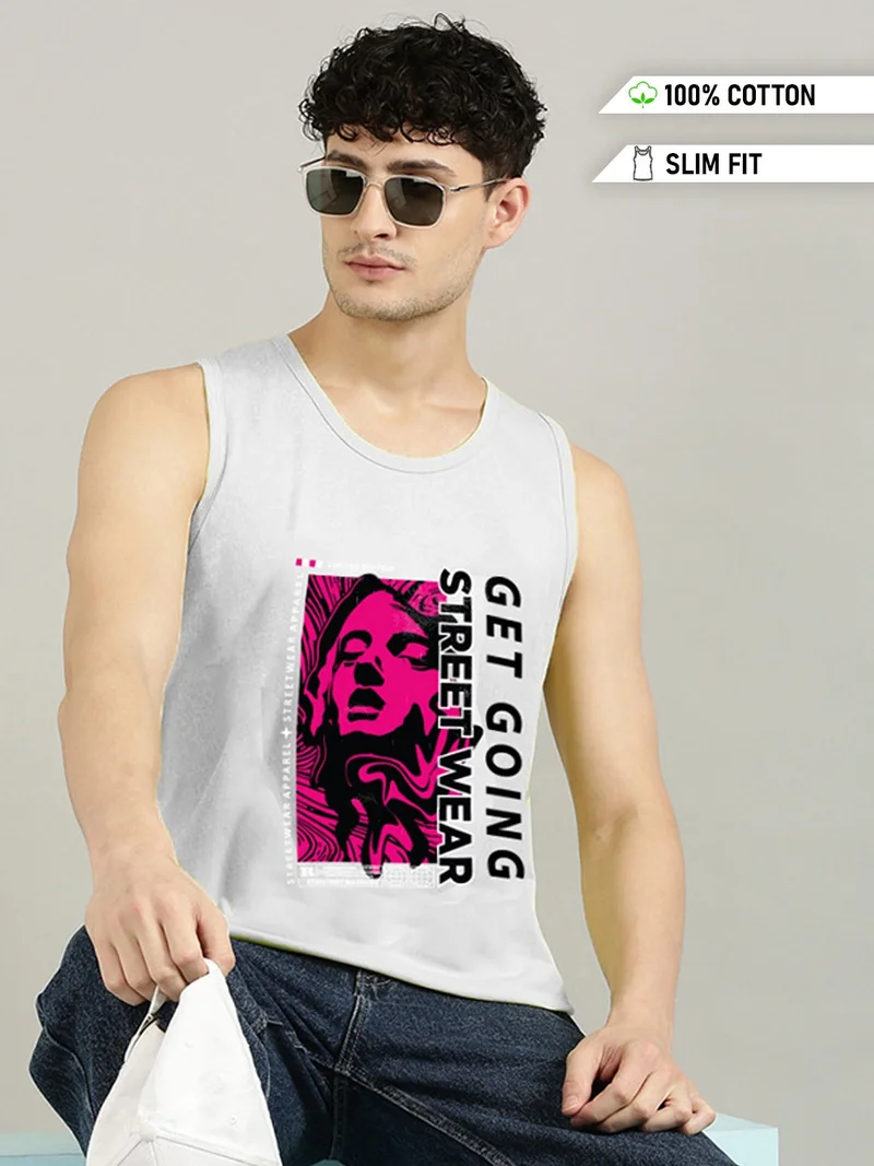 Joven  Grey Cotton Slim Fit Vest for Men for Men | Best Price UAE