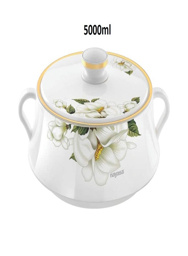 Nayasa Plastic & Stainless Steel Lorenzo Casserole(5000ml,White) - Image 2