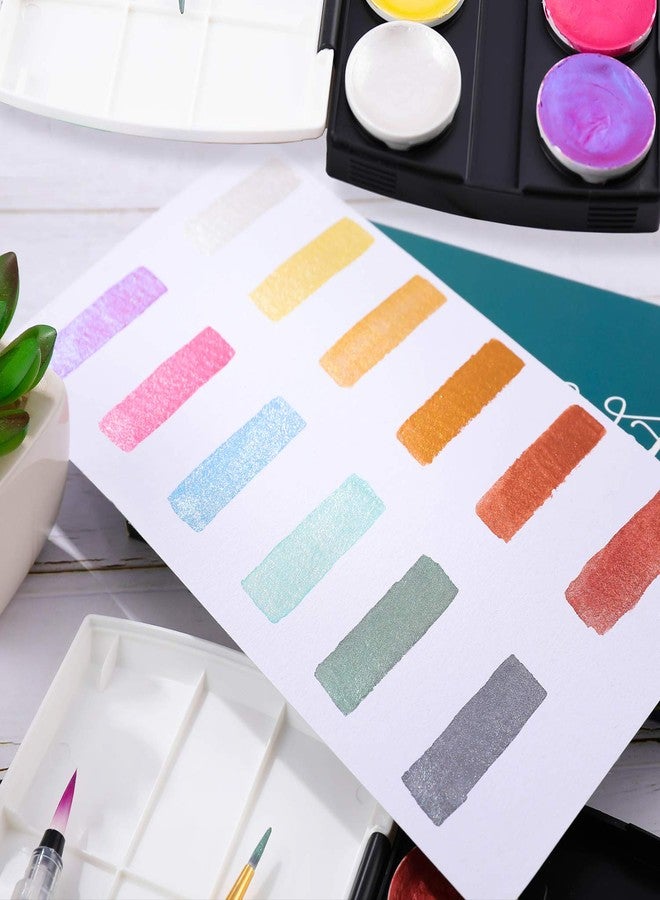 Dyvicl Glitter Metallic Watercolor Paint Set, 12 Shimmer Color Shifting Watercolors, Portable Box with Water Brush, Sparkle Watercolor Paints for Painting, Illustrating, Card Making, Coloring Books - Image 3