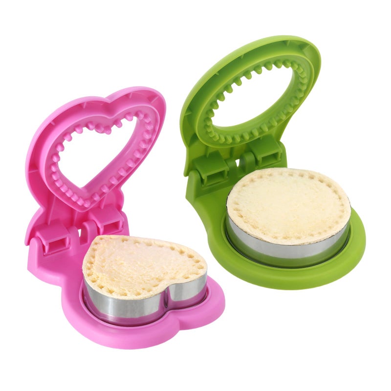 MULIRE Uncrustable Sandwich Cutter for Kids Lunch,2-Pack Sandwich Cutter Circle& Heart Shape Cutter & Sealer for Kids Breakfast and Lunchboxes - Image 1