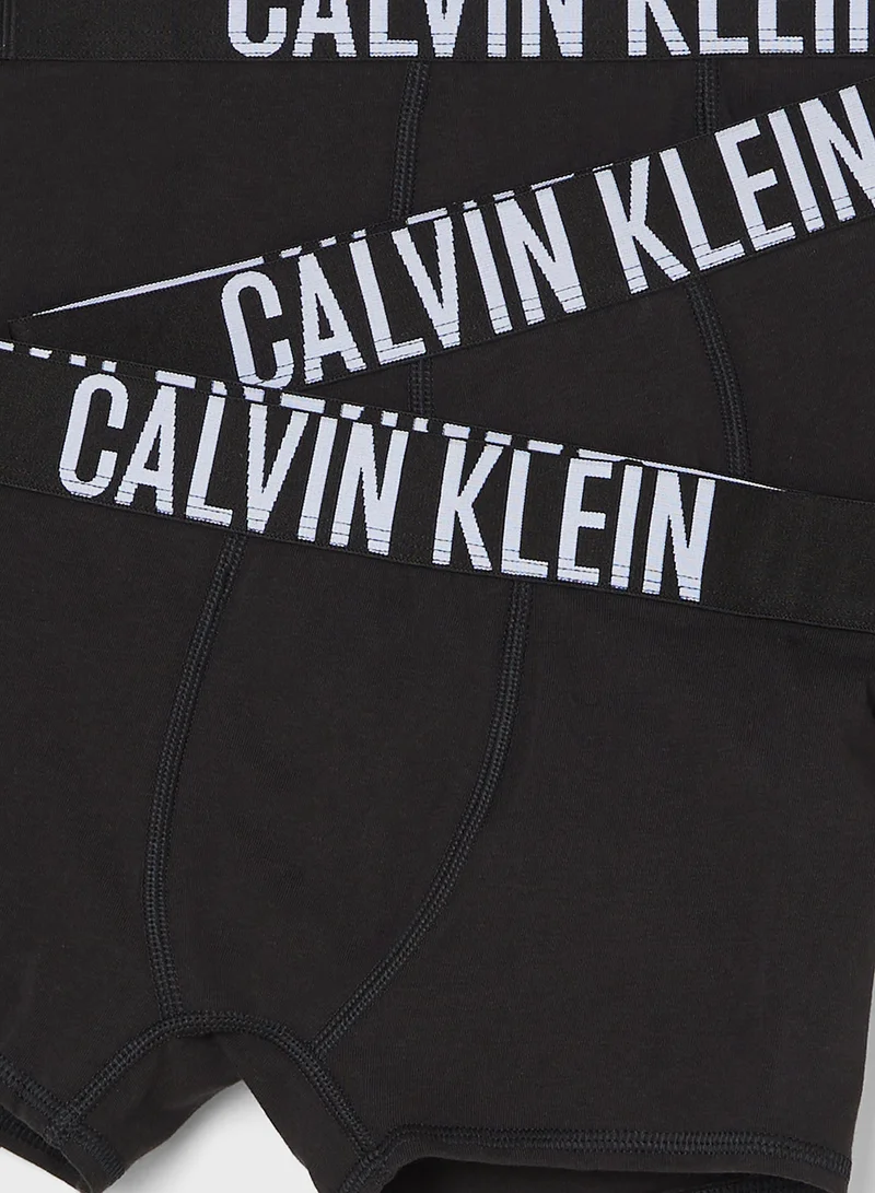 Calvin Klein Jeans Kids 3 Pack Logo Band Trunks