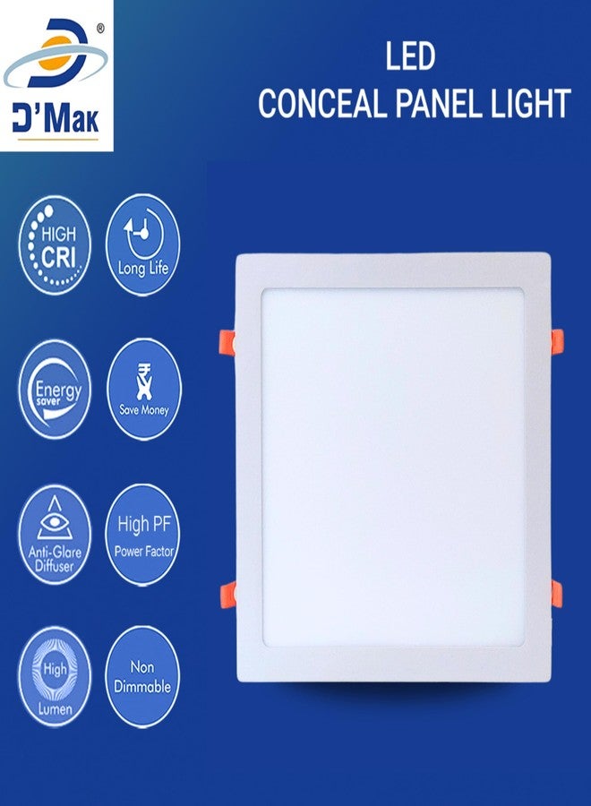 D'Mak Ultra Slim Square 'IP50 ' Dust Proof Conceal Focus LED Ceiling Light (Cool White, 1 x 1 ft, 30 W) - Set of 2 - Image 4
