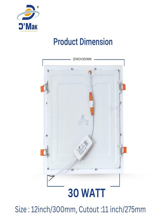 D'Mak Ultra Slim Square 'IP50 ' Dust Proof Conceal Focus LED Ceiling Light (Cool White, 1 x 1 ft, 30 W) - Set of 2 - Image 3