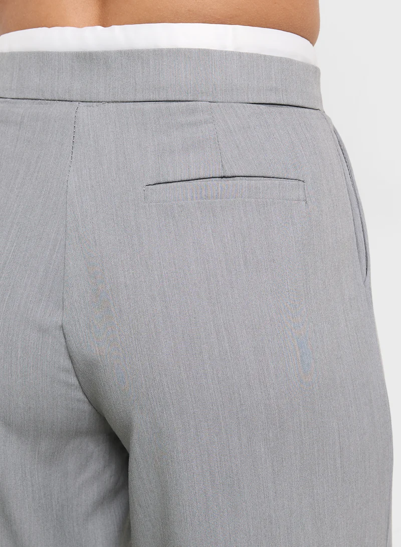 Ginger Contrast Waistband Detail Wide Leg Pants