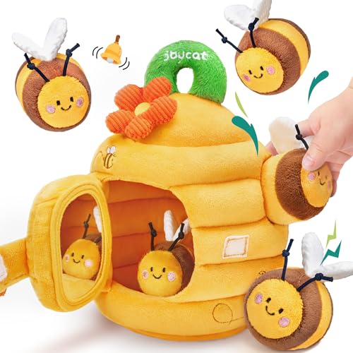 JoyCat 6 Month Old Baby Toys Flower Beehive with 5 Stuffed Sensory Bees Crinkle Rattle Mirror Montessori Toys for 610 Months Old Babies Infant Toys Baby Shower Easter Basket Stuffers Gifts - Image 1