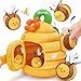 JoyCat 6 Month Old Baby Toys Flower Beehive with 5 Stuffed Sensory Bees Crinkle Rattle Mirror Montessori Toys for 610 Months Old Babies Infant Toys Baby Shower Easter Basket Stuffers Gifts - Image 3
