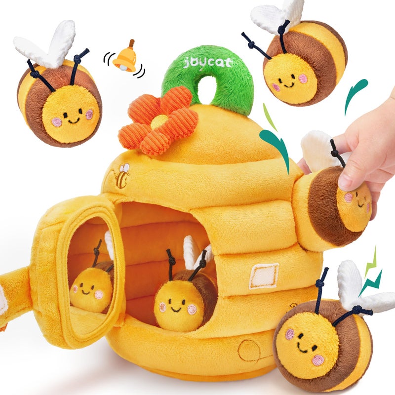 JoyCat 6 Month Old Baby Toys Flower Beehive with 5 Stuffed Sensory Bees Crinkle Rattle Mirror Montessori Toys for 610 Months Old Babies Infant Toys Baby Shower Easter Basket Stuffers Gifts - Image 2
