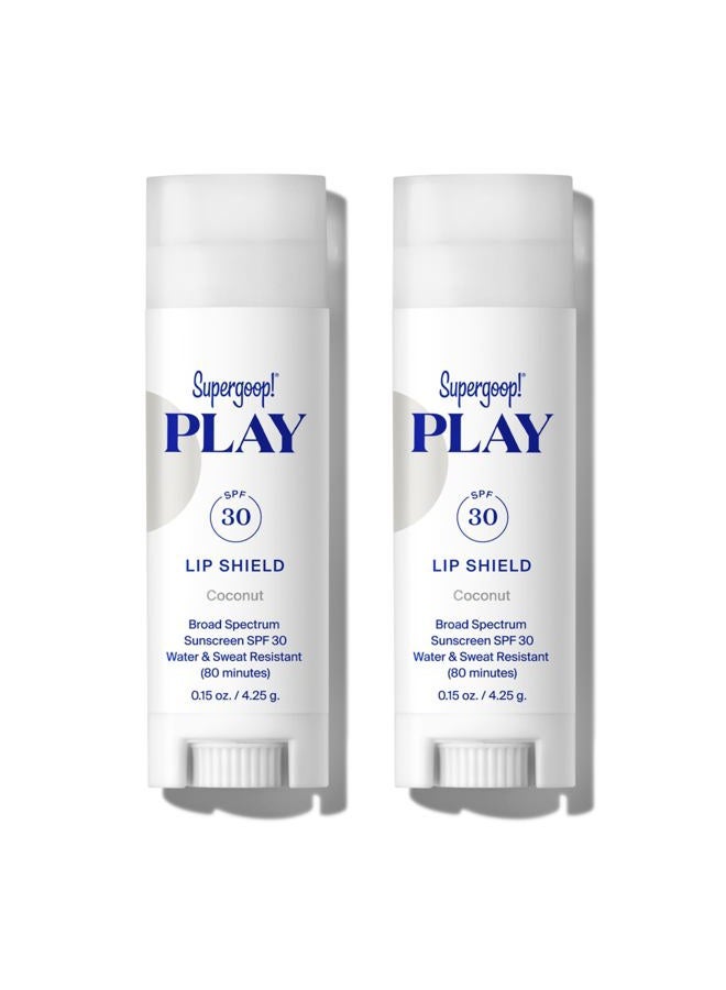 Supergoop! PLAY Lip Shield SPF 30 with Coconut - Pack of 2 - Moisturizing Lip Treatment For Dry Cracked Lips - Clean Ingredients & Broad Spectrum UV Protection - Image 1