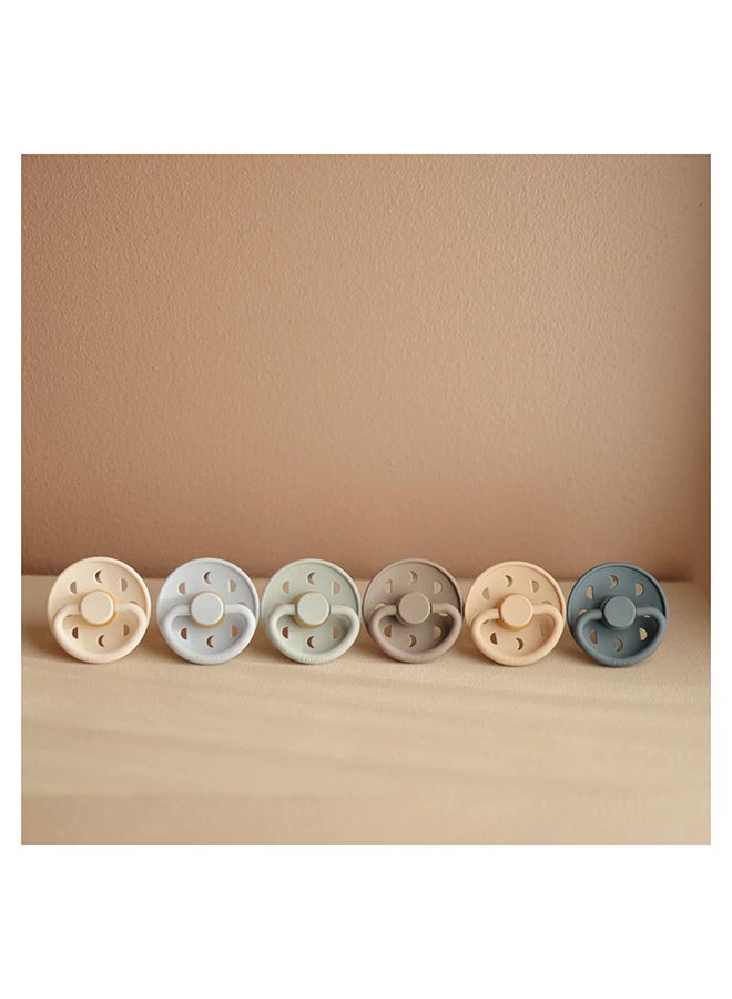 FRIGG Moon Phase Silicone Baby Pacifier 6-18M 2-Pack Croissant/Portobello - Size 2 - Image 2