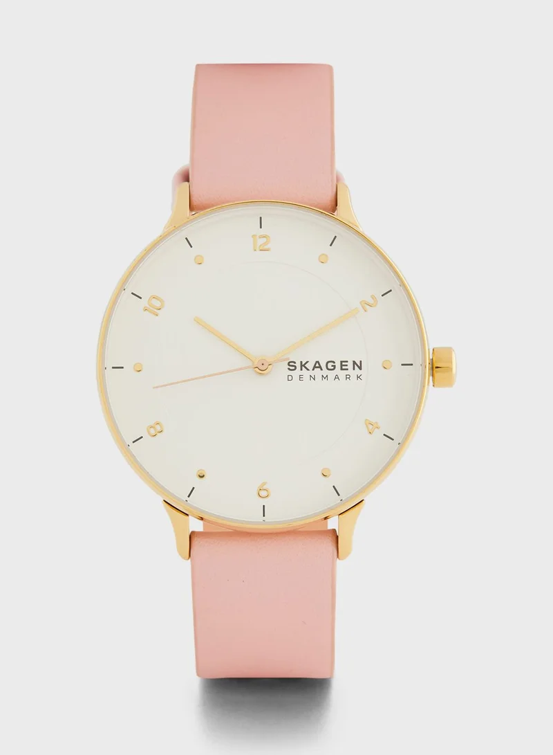 Skagen Riis Pu Strap Analog Watch